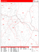 White Plains Digital Map Red Line Style